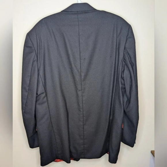 Hyde Park for Moores Dark Navy Two Button Blazer Men 46 Long Tall Gold Detail - Picture 2 of 13